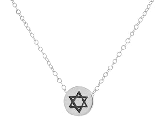 Star of David Small Sliding Charm Necklace