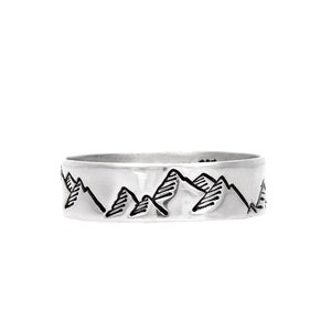 Mountain Range Ring In Sterling Silver