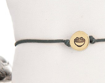 Ramen Noodle Bowl Bracelet - Unique Foodie Jewelry, Adjustable Charm Bracelet for Ramen Lovers, Quirky Gift Idea