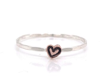 Heart Ring, Heart Jewelry, Heart, Silver Heart Ring, Love Ring, Anniversary Gift, Love Jewelry, Silver Ring, Stacking Ring, Tiny Heart Ring