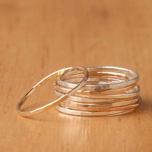 Hammered Stacking Band in Gold Filled, Rose Gold Filled or Recycled Sterling Silver