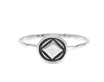 Narcotics Anonymous Ring - Recovery Symbol Jewelry, Sobriety Gift for NA Members, Handcrafted Support Accessory