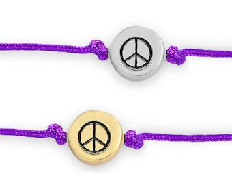 Handmade Peace Sign Bracelet - Handcrafted Symbol of Harmony, Adjustable Boho Chic Jewelry, Unisex Gift Idea