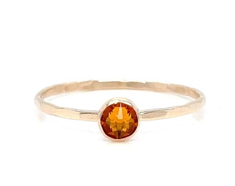 Topaz Crystal Solitaire Ring - November Birthstone, Perfect Gift Idea, Timeless Jewelry