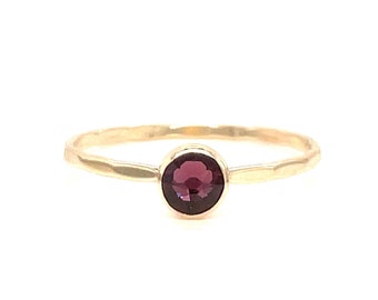 Handmade Amethyst Crystal Solitaire Ring - Gold Filled or Sterling Silver, Elegant February Birthstone Jewelry, Perfect Gift for Her