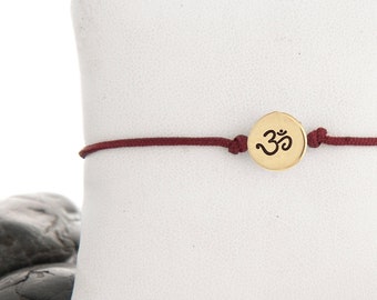 Handmade OM Bracelet - Spiritual Yoga Jewelry, Handmade Meditation Charm Bangle, Peaceful Mindfulness Accessory