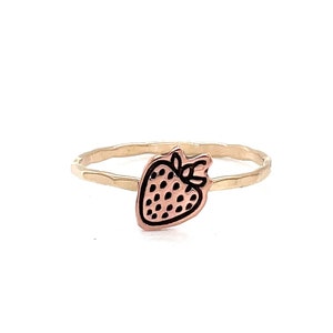 Strawberry Charm Ring - Summer jewelry - Fruit themed jewelry