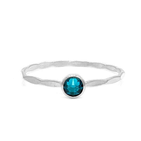 Blue Zircon Crystal, Blue Zircon, Birthstone Ring, Minimalist Ring, Anniversary Ring, Birthday Gift, Crystal Ring, Crystal, Crystal Rings