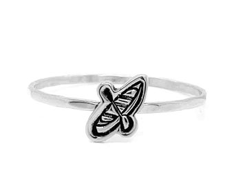 Canoe Charm Stacking Ring - Handcrafted Adventure Jewelry