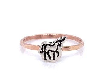 Unicorn Charm Cut Out Ring