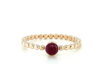 Ruby Gemstone Solitaire Bead Band