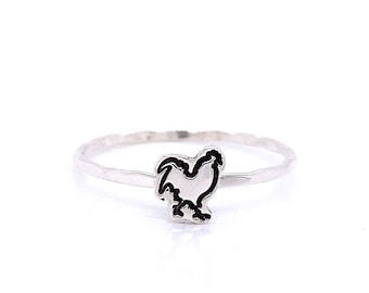 Rooster Charm Cut Out Ring - Farmhouse Chic