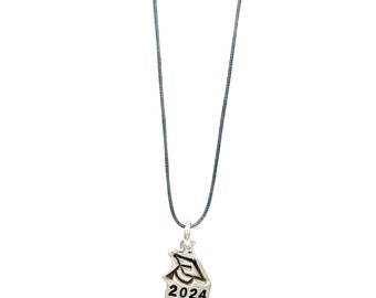 Handmade 2024 Graduation Cap Wish Necklace - Personalized Graduate Gift, Handcrafted Class of 2024 Keepsake Jewelry