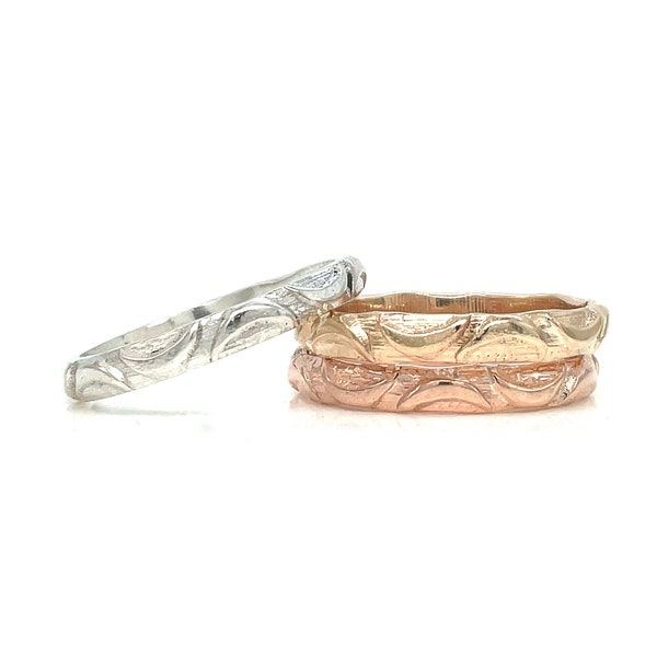 Embossed Moon Stacking Ring, Celestial Sterling Silver, Gold-Filled or Rose Gold-Filled Jewelry