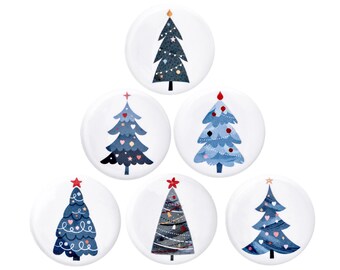 Christmas Tree Pin, Magnet, or Keepsake Greeting Card