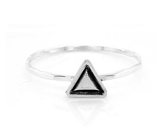 Sleek Triangle Charm Stacking Ring