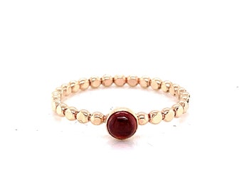 Garnet Gemstone Gold-Filled Stacking Ring