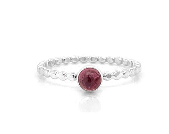 Pink Tourmaline Gemstone Solitaire Ring