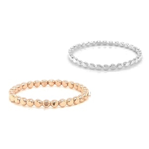 Handmade Hammered Bead Stacking Rings – Custom Size Sterling Silver or 14k Gold Filled Hammered Rings
