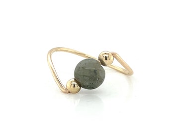 Labradorite Gemstone Bead Fidget Ring