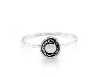 Ouroboros Serpent Charm Cut Out Ring