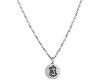 Petit collier à pendentif Ganesha, argent sterling ou gold filled, bijoux de yoga
