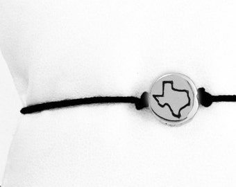 Texas Charm Bracelet, Adjustable Friendship Jewelry