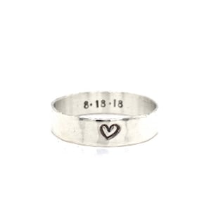 Personalized, Personalized Ring, Stackable Ring, Minimalist Ring, Custom Ring, Stacking Rings, Sterling Silver Ring, Personalized Jewelry