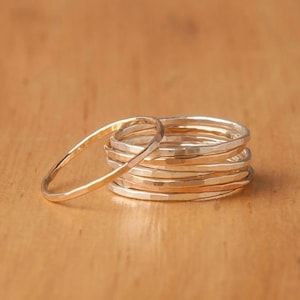 Hammered Stacking Band in Gold Filled, Rose Gold Filled or Recycled Sterling Silver