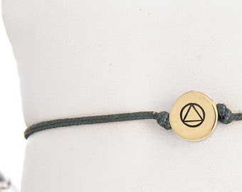 AA Medallion Bracelet, Recovery Jewelry, One Day At A Time Charm