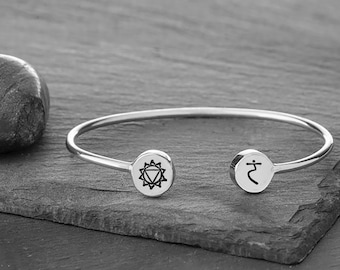 Solar Plexus Double Charm Chakra Cuff Bracelet