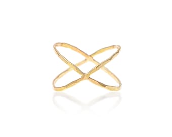 Criss Cross Ring in Gold Filled