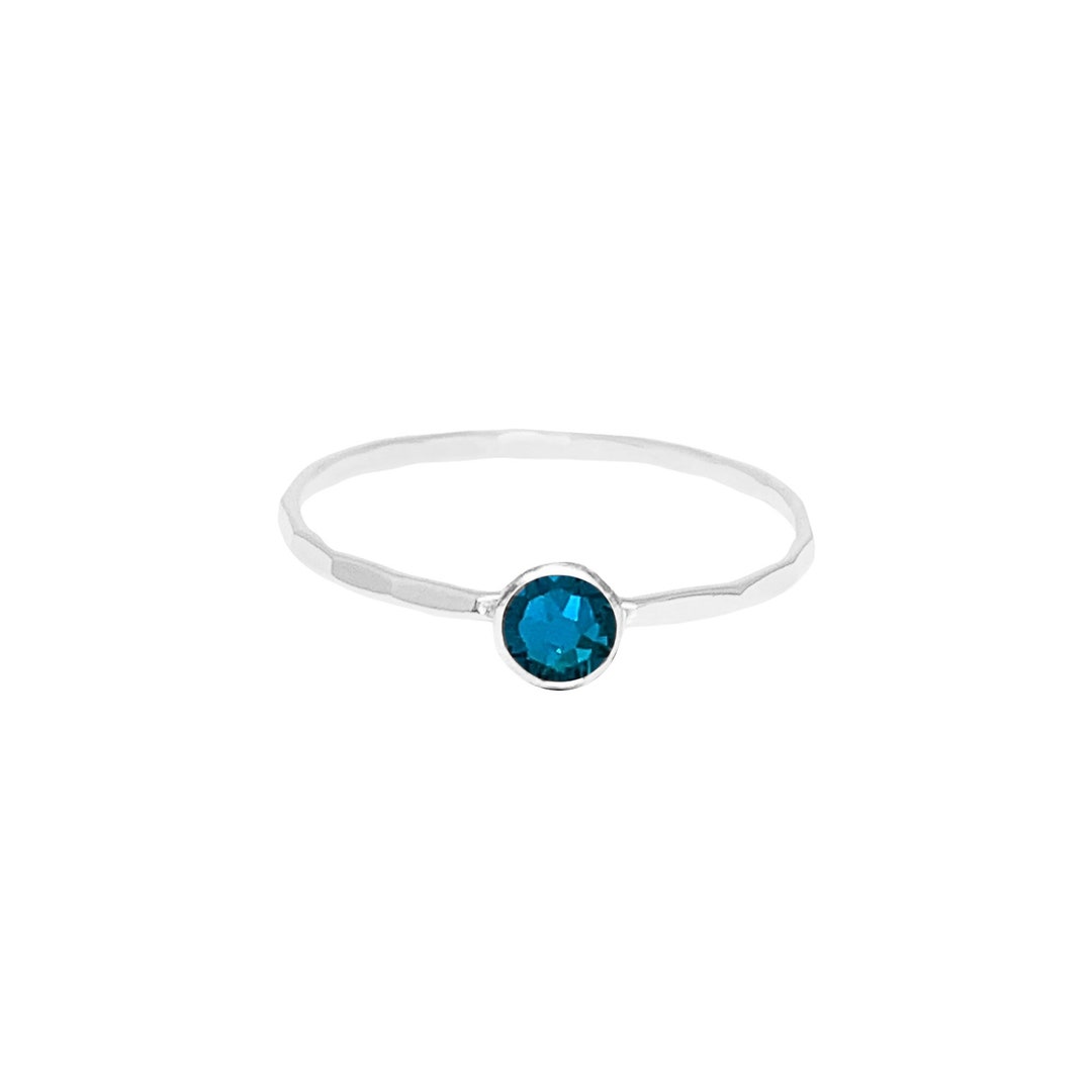 Blue Zircon Crystal, Blue Zircon, Birthstone Ring, Minimalist Ring