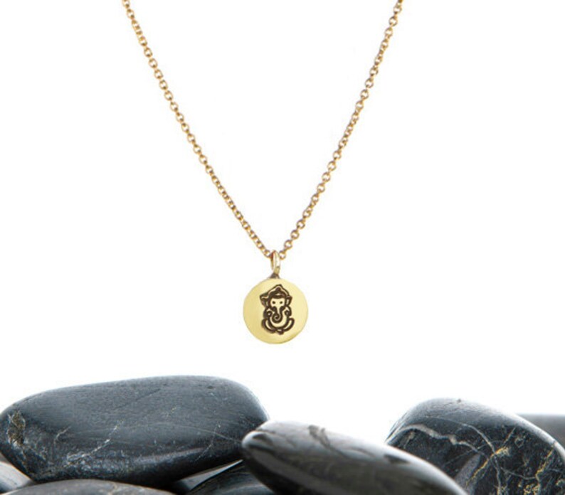 Litet Ganesha-hängehalsband, sterlingsilver eller guldfyllt, yogasmycken bild 3