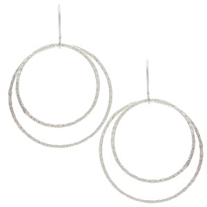 Circle Earrings, Geometric Earrings, Silver Earrings, Dangle Earrings, Hoop Earrings, Simple Earrings, Lightweight Earrings, Sterling Silver