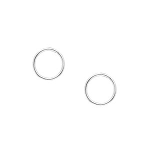 Minimalist Handmade Tiny Circle Stud Earrings in Sterling Silver or Gold Filled