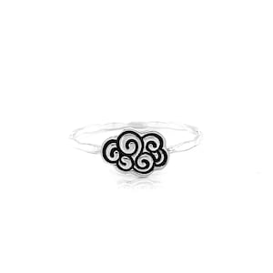 Swirly Cloud Charm Ring -  Silver Cloud Ring - Stacking Ring