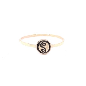 Handcrafted Yin Yang Charm Ring in Various Metal Combinations