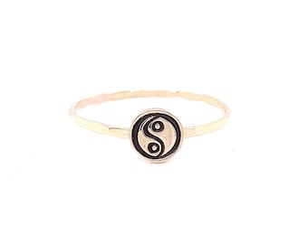 Handcrafted Yin Yang Charm Ring in Various Metal Combinations