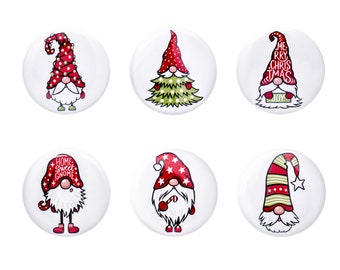 Holiday Gnome, Christmas decoration, Gnome, Garden Gnome, Festive pin, Fridge magnet, Keepsake card, Teacher Gift, Christmas gnome