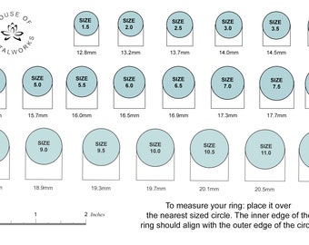Ring Size Chart Ring Sizer Ring Sizing Tool Ring Size Guide