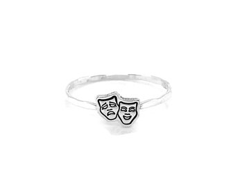 Drama Mask Charm Cut Out Ring