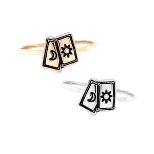 Tarot Card Ring, Spiritual Ring, Mystic Accessory, Occult Jewelry, Tarot Jewelry, Magic Symbol, Spiritual Gift, Mystic Ring, Fortune Ring