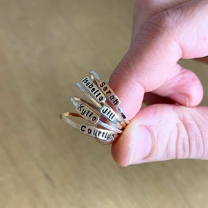 Personalized Ring, Custom Name Ring, Stacking Ring, Personalized Jewelry, Personalized, Mom Ring, Stackable Name Ring, Dainty Name RIng