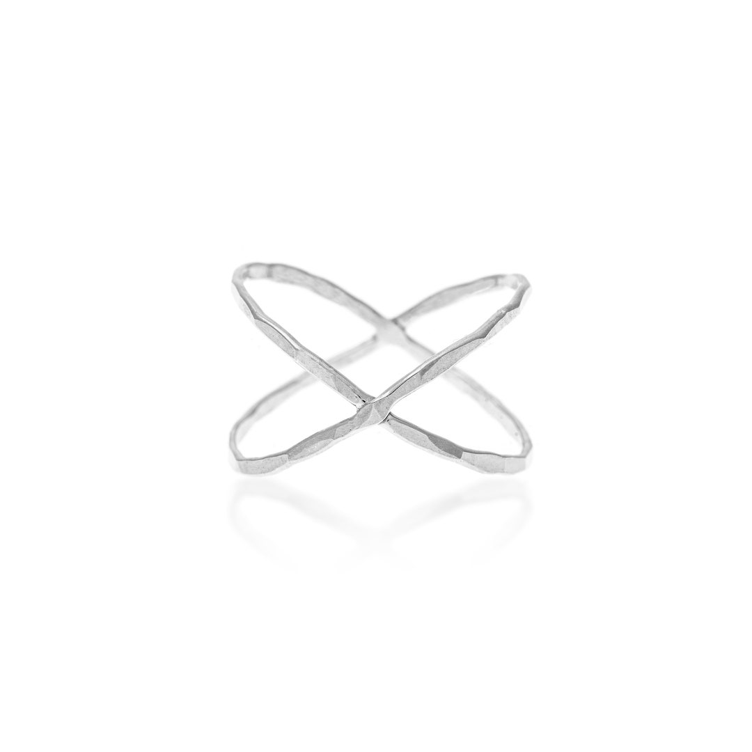 Criss Cross Ring, Silver X Ring, X Cross Ring, Gift for Her, Cross Ring