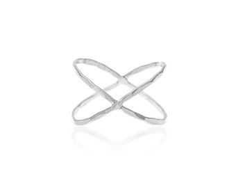 Criss Cross Ring, Silver X Ring, X Cross Ring, Gift For Her, Cross Ring, Crisscross Ring, Sterling Silver Ring, Silver Ring