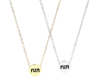 Run Charm Necklace, Sterling Silver, Runner Gift