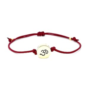 Handmade OM Bracelet - Spiritual Yoga Jewelry, Handmade Meditation Charm Bangle, Peaceful Mindfulness Accessory