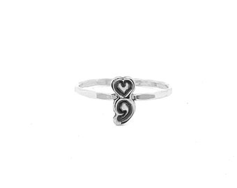 Heart Colon Charm Cut Out Ring