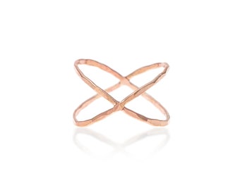 Criss Cross Ring in Rose Gold Filled